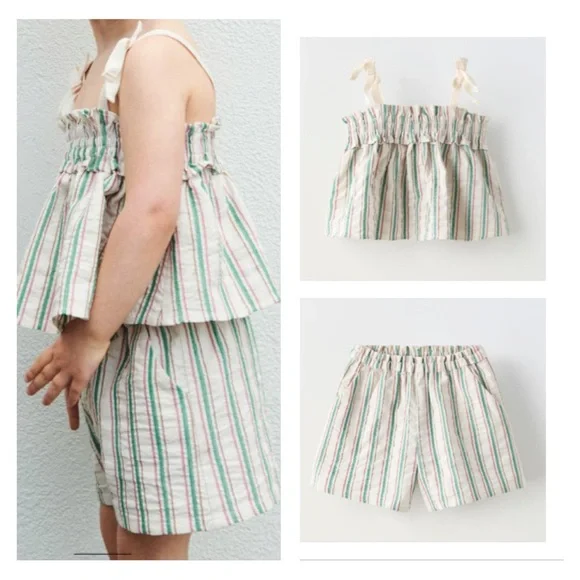 NWT Zara striped matching set 6Y (5-6Y)